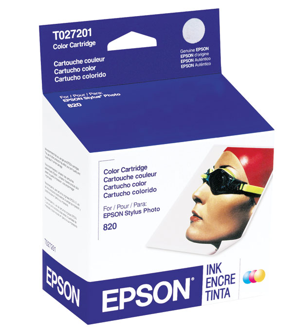 Epson T027201 (Epson 27) OEM Tri-Color Inkjet Cartridge