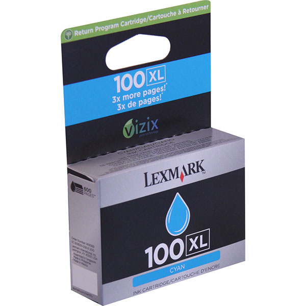 Lexmark 14N1069 (Lexmark #100C XL) OEM Cyan Ink Cartridge
