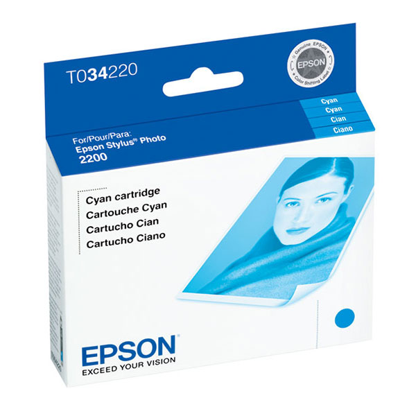 Epson T034220 (Epson 34) OEM Cyan Inkjet Cartridge