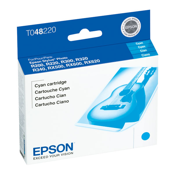 Epson T048220 (Epson 48) OEM Cyan Inkjet Cartridge