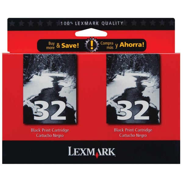 Lexmark 18C0533 (Lexmark #32) OEM Black Ink Cartridge (2 pk)
