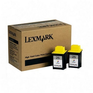 Lexmark 15M1375 (Lexmark #25) OEM High Yield Tri-Color Ink Cartridge (2 pk)