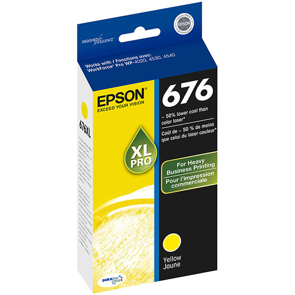 Epson T676XL420 (Epson 676XL) OEM Yellow Inkjet Cartridge