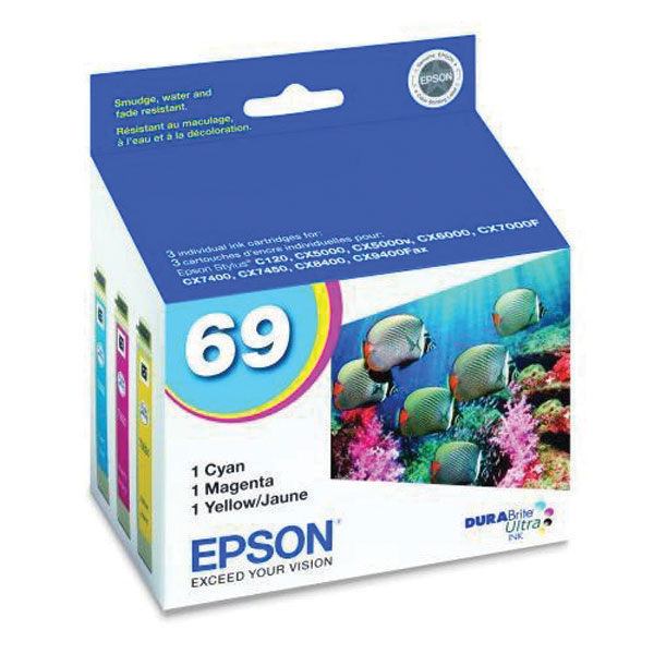Epson T069520 (Epson 69) OEM Black Ink Cartridge (Multipack, 3pk)