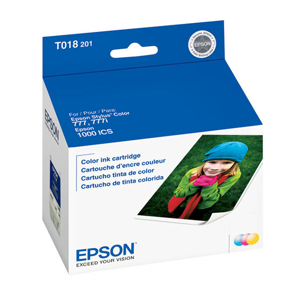 Epson T018201 (Epson 18) OEM Tri-Color Inkjet Cartridge