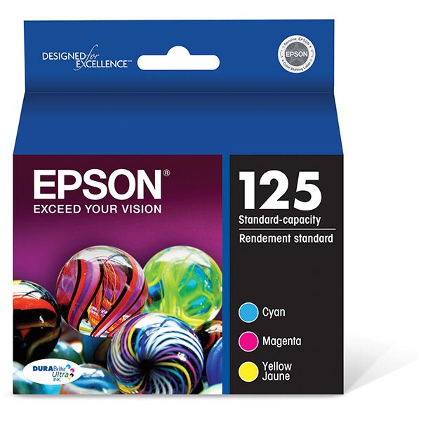 Epson T125520 (Epson 125) OEM Magenta, Yellow, Cyan, Black Inkjet Cartridge