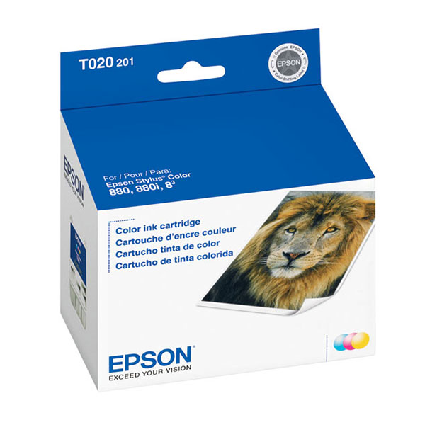Epson T020201 (Epson 20) OEM Tri-Color Inkjet Cartridge
