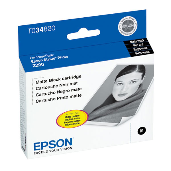 Epson T034820 (Epson 34) OEM MatteBlack Inkjet Cartridge