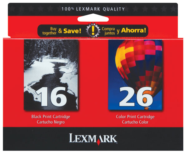 Lexmark 10N0202 (Lexmark #16) OEM Black & Color Ink Cartridge (2 pk)