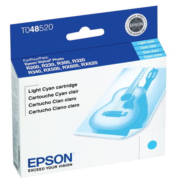 Epson T048520 (Epson 48) OEM Light Cyan Inkjet Cartridge