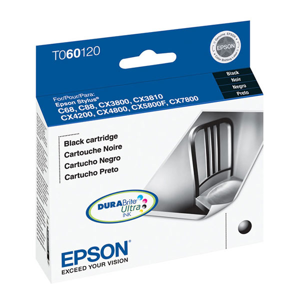Epson T060120 (Epson 60) OEM Black Inkjet Cartridge