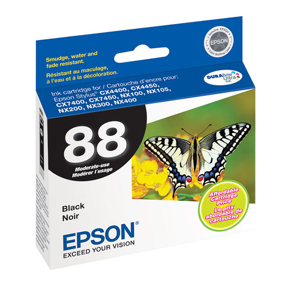 Epson T088120 (Epson 88) OEM Black Inkjet Cartridge