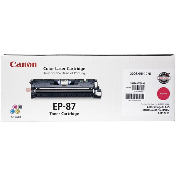 Canon 7431A005AA (EP-87m) OEM Magenta Toner Printer Cartridge