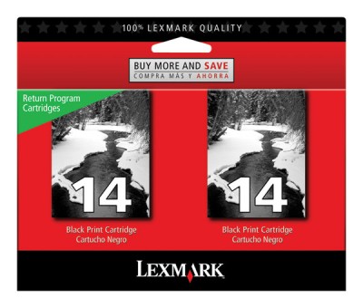 Lexmark 18C2228 (Lexmark #14) OEM Black Inkjet Cartridge (2 pk)