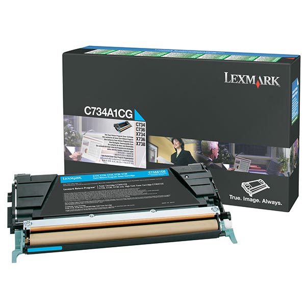 Lexmark C734A1C OEM Cyan Toner Cartridge