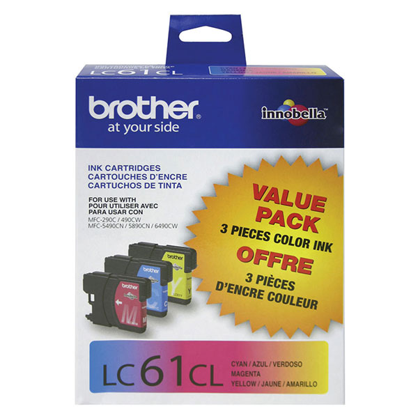 Brother LC-613PKS OEM Cyan, Yellow, Magenta Ink Cartridge (value bundle, 3pk)