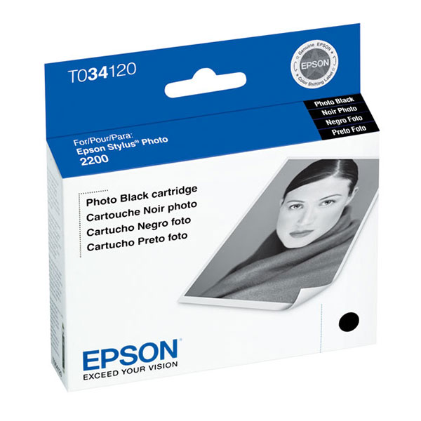 Epson T034120 (Epson 34) OEM PhotoBlack Inkjet Cartridge