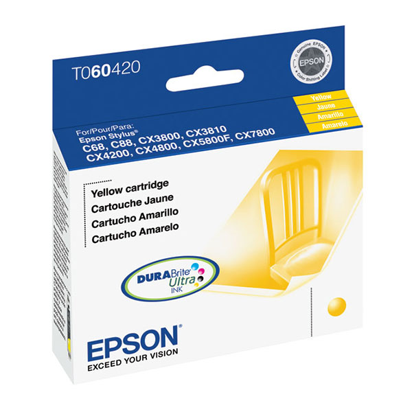 Epson T060420 (Epson 60) OEM Yellow Inkjet Cartridge