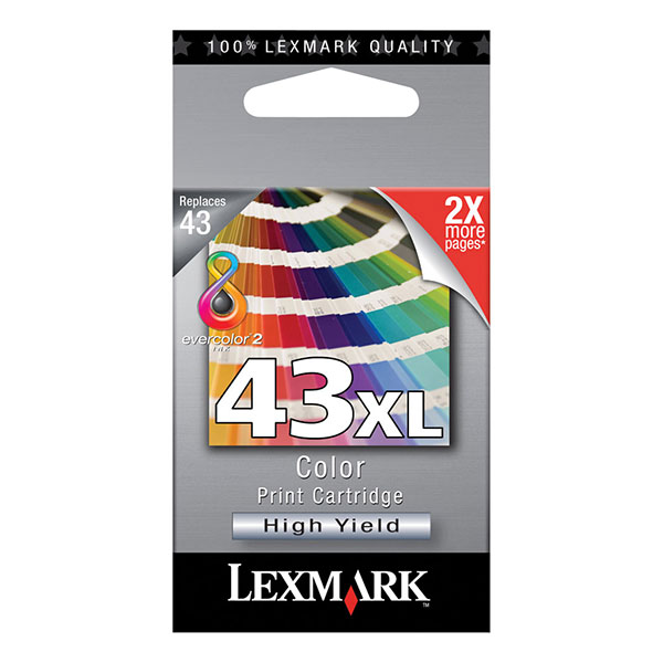 Lexmark 18Y0143 (Lexmark #43XL) OEM Tri-Color Inkjet Cartridge