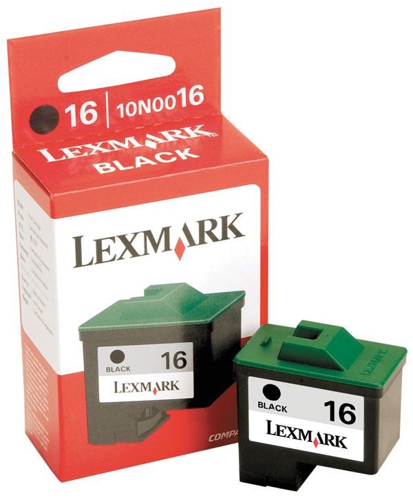 Lexmark 10N0016 (Lexmark #16) OEM Black Inkjet Cartridge