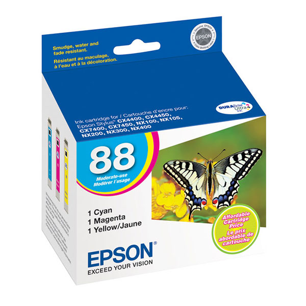 Epson T088520 (Epson 88) OEM Multi-Color Inkjet Cartridge (Multi-Pack)