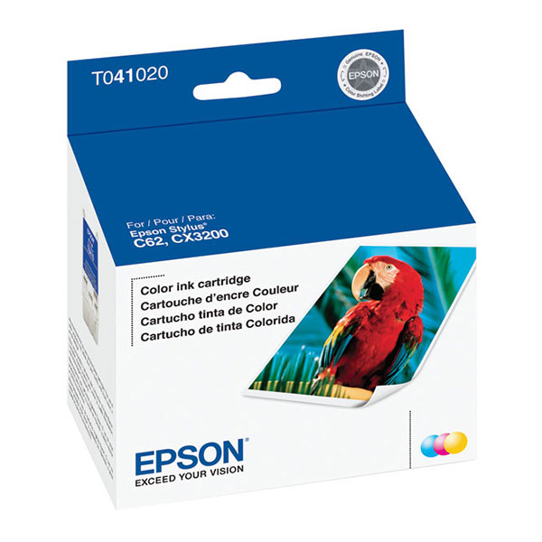 Epson T041020 (Epson 41) OEM Tri-Color Inkjet Cartridge