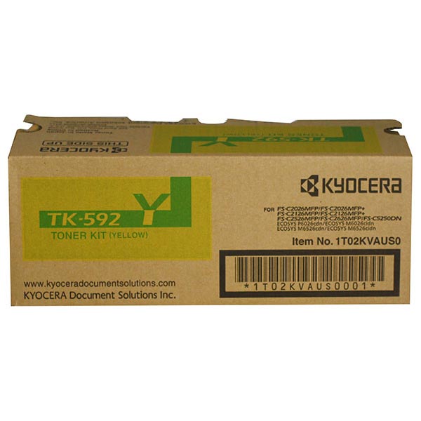 Kyocera Mita 1T02KVAUS0 (TK-592Y) OEM Yellow Toner Cartridge