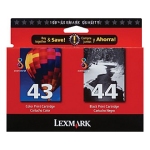 Lexmark 18Y0372 (Lexmark #44XL) OEM High Yield Black / Tri-Color Inkjet Cartridge (Combo Pack)