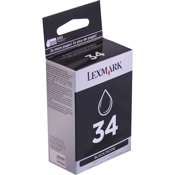 Lexmark 18C0034 (Lexmark #34) OEM Black Inkjet Cartridge